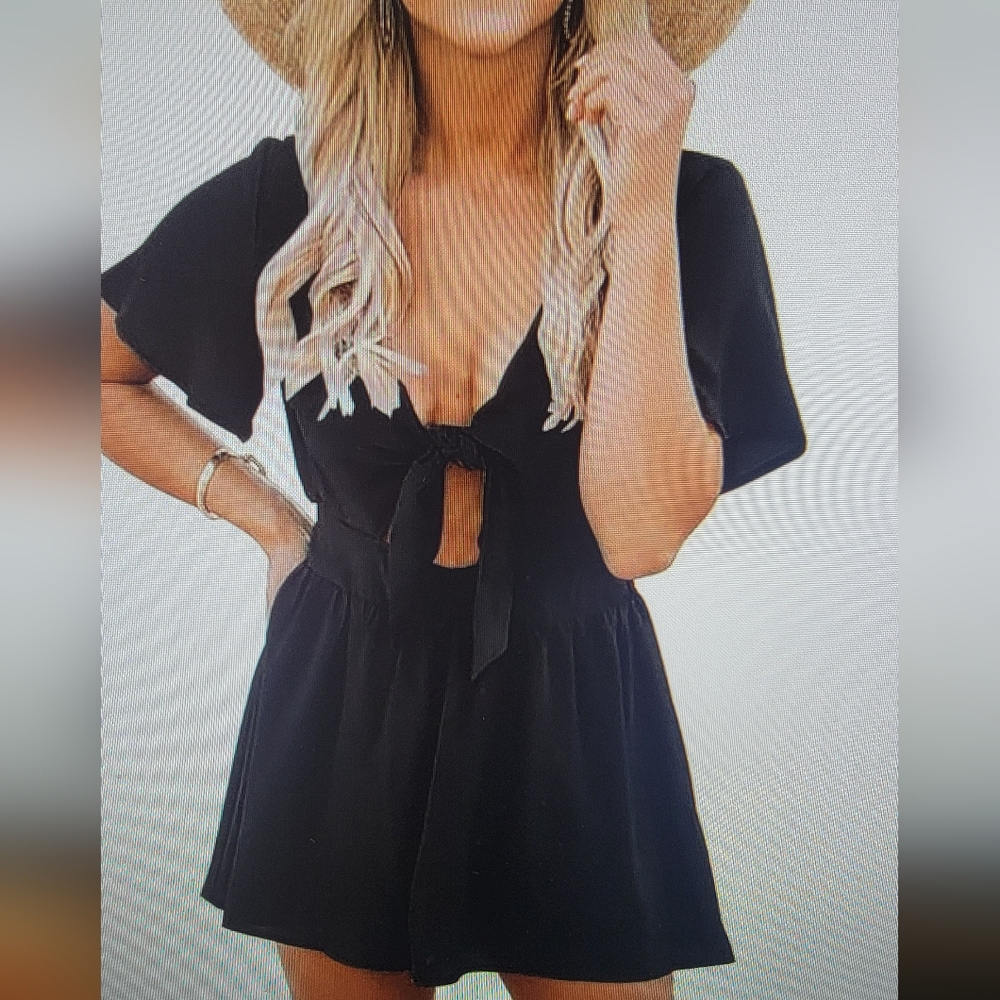 Tie Front Short Romper
